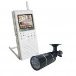 Wireless Weatherproof Colour Video Surveillance Camera with Built-in Microphone and a Portable 2.5