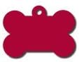 Large Blank Anodized Aluminum Bone Shaped ID Tag, 10 Count (Red)