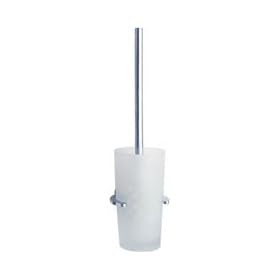 Smedbo Loft Polished Chrome Wallmount Toilet Brush Set with Frosted Glass Container 15... 