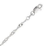 14k White Gold 20 Inch X 2.1 mm Singapore Chain Necklace