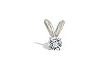 14K White Gold Genuine Round White Topaz Pendant