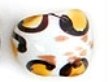 Improving Lifestyles Murano Glass Ring White/Black/Amber