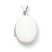 Sterling Silver Plain 17mm Oval Locket with 20 inch Sterling Silver Chain