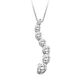 14kt. White Gold, 1/2 ct. tw. 7 Stone Journey Pendant