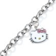 ZALES Just Hello Kitty&reg; Sterling Silver Small Enamel Bracelet with Pink... by 