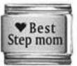Clearly Charming Heart Best Stepmom Laser Italian Charm