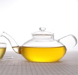 Sun's Tea 21oz Crystal Clear Borosilicate Glass Heat Resistant Easy Teapot & Infuser for loose tea or display tea (pure glass, no metal or plastic parts)