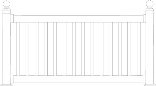 6' WHT SQ Stair Rail