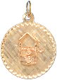 Wishing Well on Disc, 14K Gold Charm