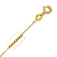 10k Yellow Gold 18 Inch X .6 mm Box Chain Necklace - O Ring Clasp