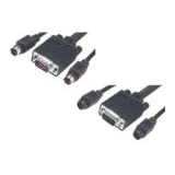 Integrated KVM Extension Cables - HD15 to Mini DIN 6 Male to Female for Keyboard, Video and Mouse 100.0 FEET