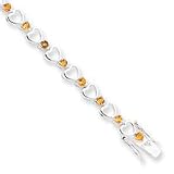 Sterling Silver Citrine Bracelet - 7.5 Inch