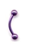 Titanium Curved Barbell in Purple. Size is 14 guage by 3/8 in length
