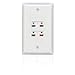 4-Terminal In-Wall Stereo Speaker Wall Plate