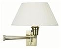 Swing Arm - 1 Light Swing Arm Wall Lamp Lighting Fixture - Polished Solid Brass - 13 in. Diameter Eggshell Pleated Fabric - B5926