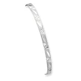Sterling Silver 4mm Fancy D-Cut Slip-On Bangle Bracelet