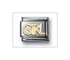 GIRL (writing) No Color Classic Gold, Italian Charm by Nomination Charms