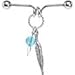 Handcrafted Greenish Blue Crystal Dreamcatcher Industrial Barbell, Created with Swarovski Crystals