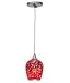 Access Lighting 23732-BS/PLM Christie - One Light Pendant, Brushed Steel Finish with Plum Glass