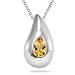 0.50 Ct Citrine Solitaire Drop Pendant in Silver
