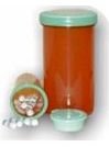 8.5 Green Neck Child Resistant Plastic Vials - 12 Per Bag