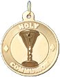 Holy Communion with Chalice on Disc, 14K Gold Charm