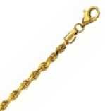 14k Yellow Gold D/C 20 Inch X 3.0 mm Rope Chain Necklace