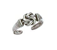 Toe Ring - Sterling Silver Antiqued Love Knot Toe Ring