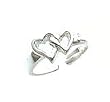 Sterling Silver Two Heart, Toe Ring