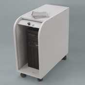 CPU Holder with Locking Tambour Door, Gray, 11-1/4w x 23-1/2d x 24h BDY914718