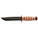 USN Fighting/Utility Knife, Leather Handle, Plastic Sheath