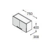 ノーリツ(NORITZ)　洗面化粧台　シャンピーヌ　オプションキャビネット　アッパー　間口:750mm　【LSAU-750N】【LSAU750N】　ブラウンウッド+7350円