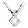 Platinum Mounting for Princess Cut Pendant w/Chain 18