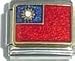 Clearly Charming Taiwan Flag Italian Charm Bracelet Link