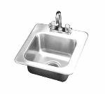 Bar or Waitress Self-Rimming Drop-In Sink, 1 Compartment, Ledgeback and Strainer
