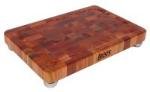 Cutting Board, Cherry, Juice Groove, SS Bun Feet, 18 x 12 x 1-3/4 in Thick