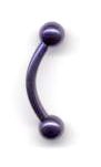 Titanium Curved Barbell in Dark Blue. Size is 14 guage by 3/8 in length