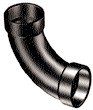 1-1/2 ABS 90 Degree Long Turn Elbow Hub x Hub