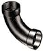 1-1/2 ABS 90 Degree Long Turn Elbow Hub x Hub