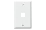 Flush Wall Plate for 1 Keystone, Color: White