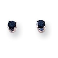 14k White Gold 3mm Sapphire Stud Earrings