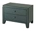 50 X 40 X 66CM 2 DRAWER TABLE BLACK GLASS MIRRORED