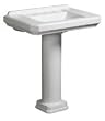 Danze DC026028WH 30" Cirtangular Pedestal Lavatory Basin 8" Centers and Backspla