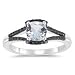 0.20 Cts Black Diamond & 0.85 Cts Aquamarine Ring in 10K White Gold