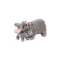 Plush Mama Hippo with Baby 18