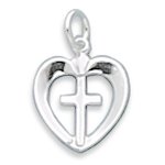 Cut-Out Heart with Cross Pendant