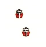 14k Yellow Childrens Lady-Bug Screw-Back Stud Earrings