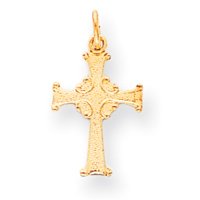 14k Celtic Cross Charm - Measures 13x10mm - JewelryWeb