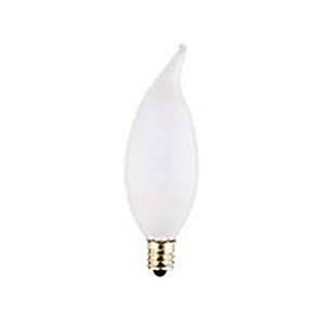 25 Watt Bent Tip Candelabra Base, Frosted by 