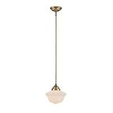 Savoy House Lighting - 7-9345-1-322 - Classic Schoolhouse Designs Mini Pendant - Warm Brass Finish / Pale Cream Glass